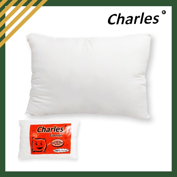 Bantal Kepala Guling Tidur Charles Silikon Putih Vakum Empuk Grosir Murah