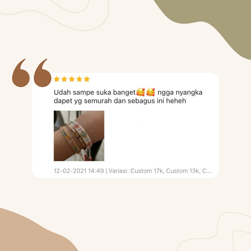 Custom Kalung Gelang Manik Beads Etnik Persahabatan Korea Strap Mask