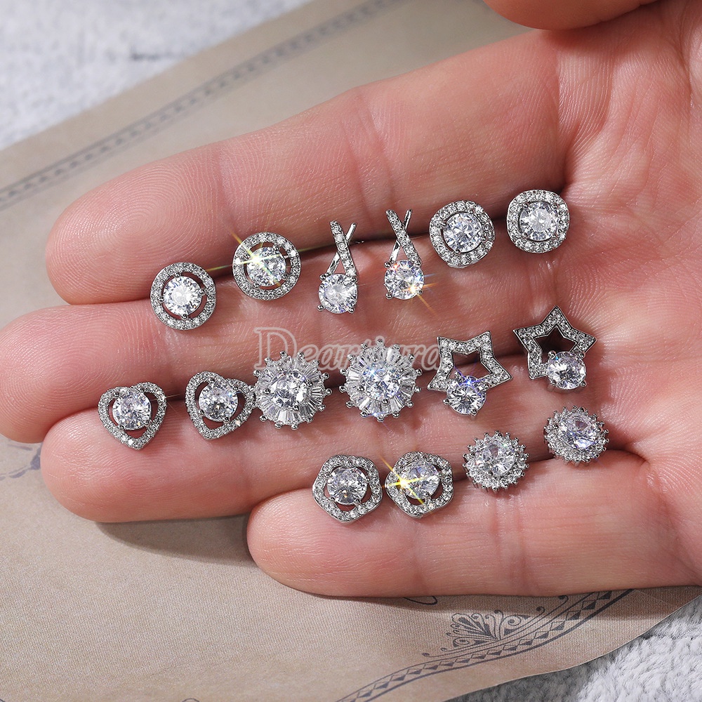 New Style Earrings Fashion Sweet Flower Zircon Earrings Women