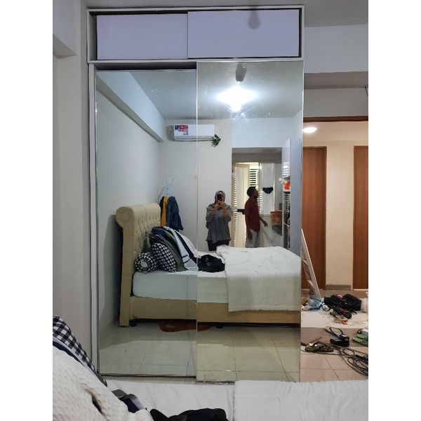 lemari minimalis modern wardrobe putih hpl taco