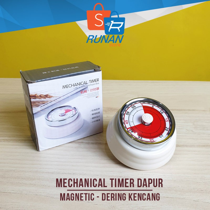 Jual Timer Dapur Magnet Timer Masak Mekanikal Timer Mekanik Putih ...
