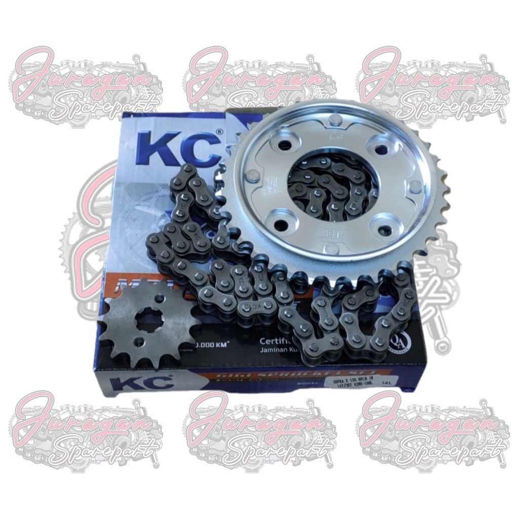 Gir Gear Paket Set + Rantai Supra X 125 Helm In Merk KC