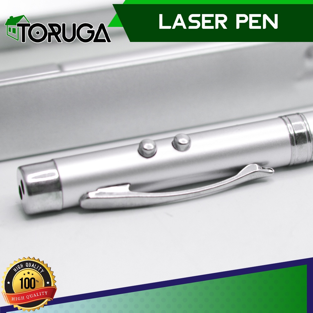 Pulpen Laser Pena Bolpoin LED Aluminium - 5 IN 1 Pen Ball Point