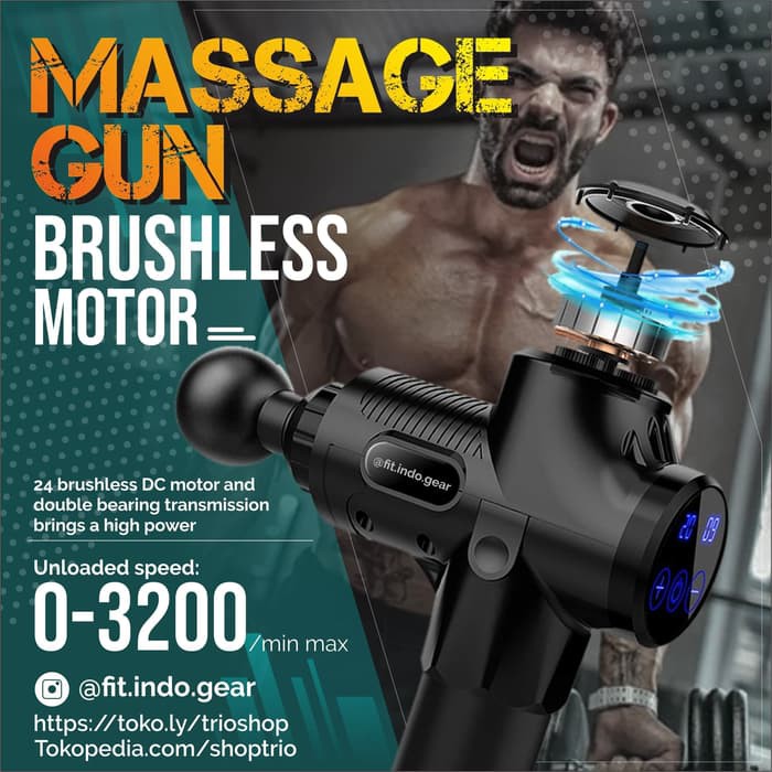 New Fascial Gun , Pro Theraphy Massager , Alat Pijat Terapi 1 Badan