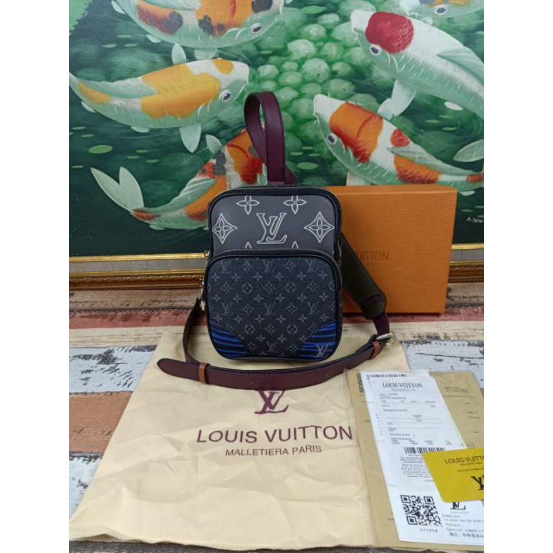 Jual SlingBag Pria LV (SR1021 ** Monogram original Chocolate