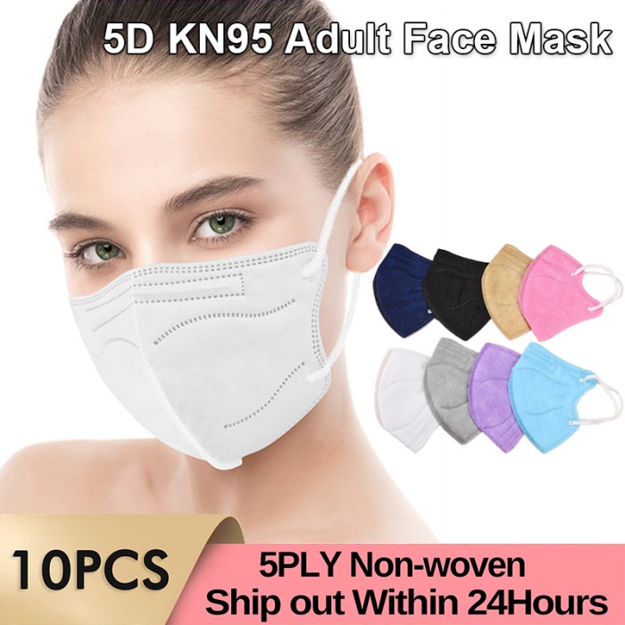 Masker KN95 Pro 5D 5ply 5 Ply Earloop Dewasa Kemenkes isi 10 Pcs