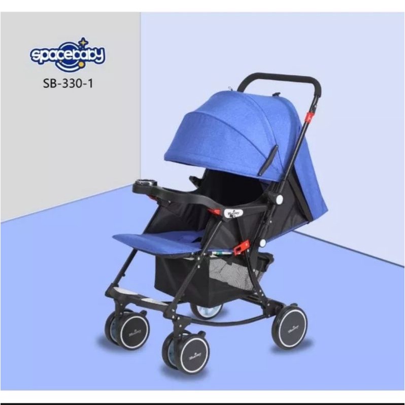 STROLLER SPACEBABY SB 330 - 1 KERETA DORONG BAYI | ROCKING BISA AYUNAN | REVERSIBLE
