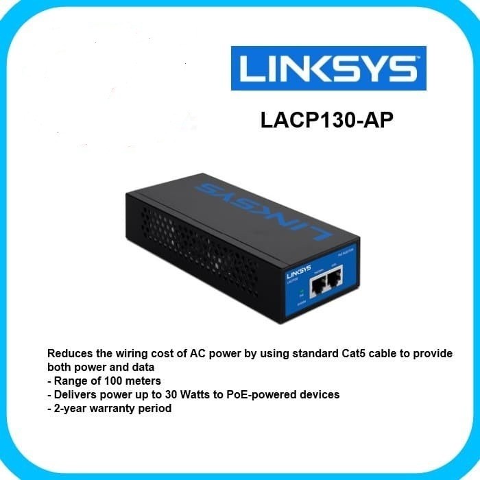 Linksys LACP130-AP Gigabit High Power PoE Injector for business