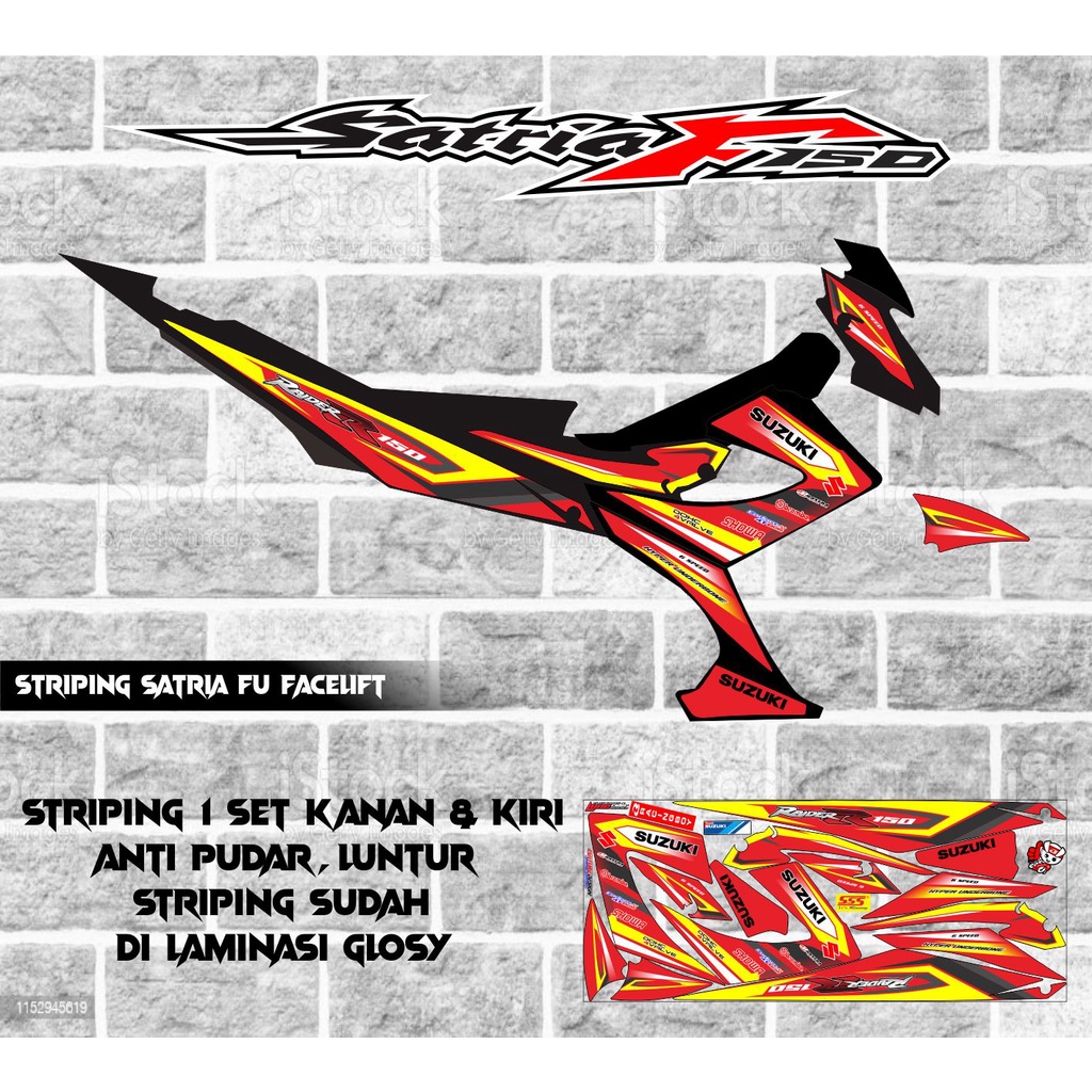 STRIPING STICKER VARIASI MOTOR SATRIA FU FACELIFT