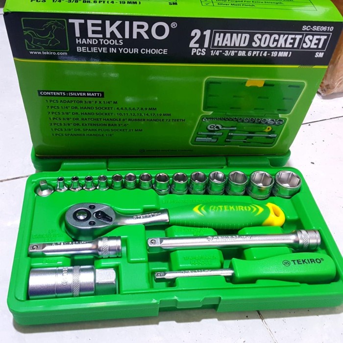 TEKIRO KUNCI SOCK SET DR.HAND SOCKET SET 21 PCS 6 PT PLASTIK TEKIRO SC-SE0610