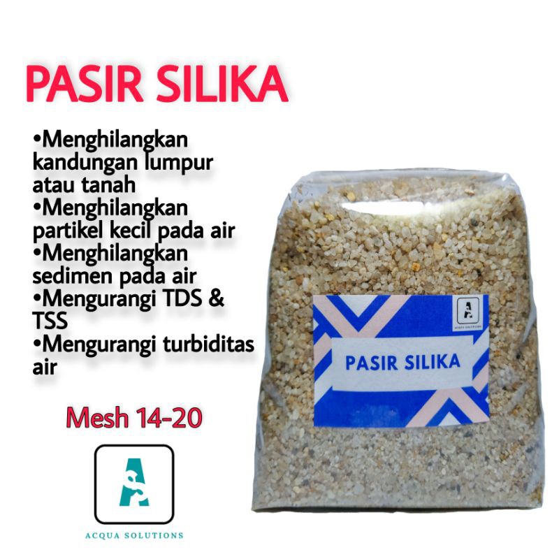 PASIR SILIKA 1KG MEDIA FILTER SARINGAN PENJERNIH AIR SUMUR KRAN AQUARIUM  DAN KOLAM