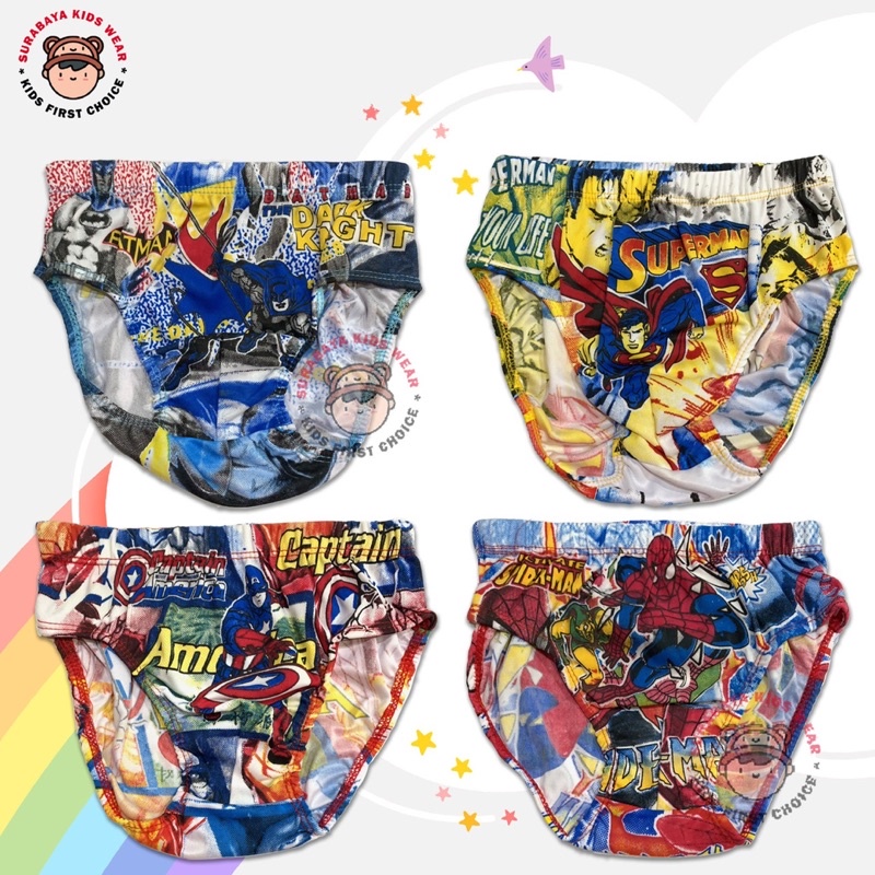 Celana Dalam Anak Segitiga Anak Laki Laki Motif Superhero Warna