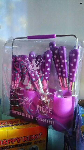 Sendok Polkadot Set  24 Pcs