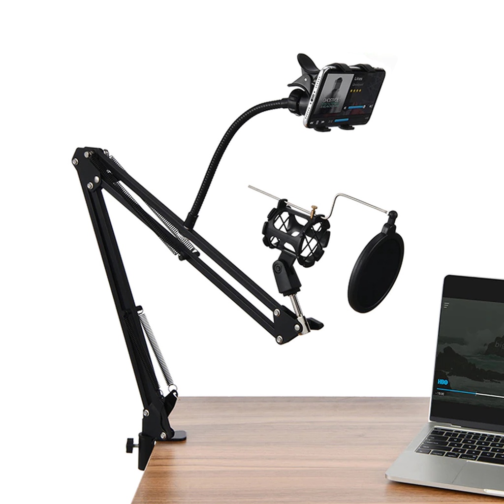 Stand Microphone / Mikrofon Mic Condenser BM 800 Untuk PC Recording Studio Podcast Karaoke Youtuber Vlog