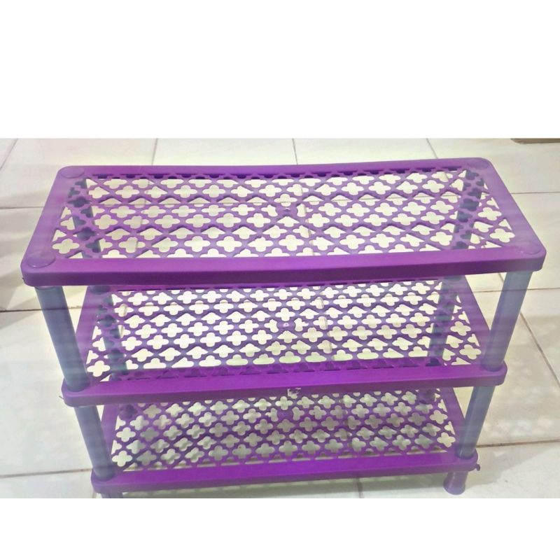 Rak Plastik Sepatu Sendal Susun 3/ Rak Plastik Susun 3
