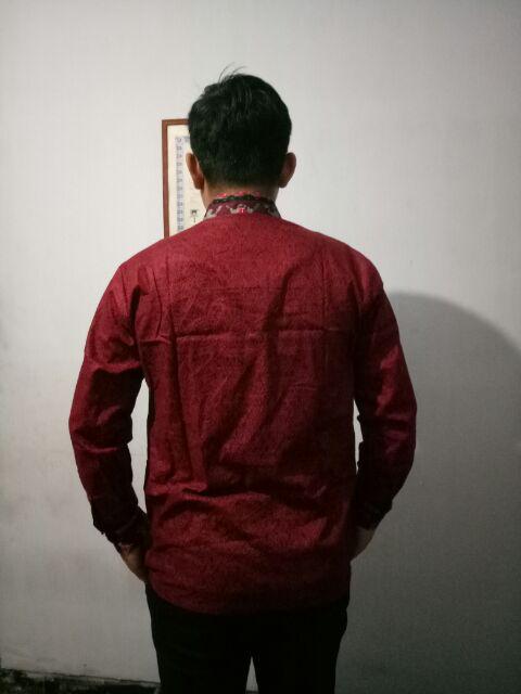 Kemeja Batik Lengan Panjang 033 Risna Batik Hrb026 Kenongo Kemeja Hem Pendek Padi Pekalongan M L Xl.