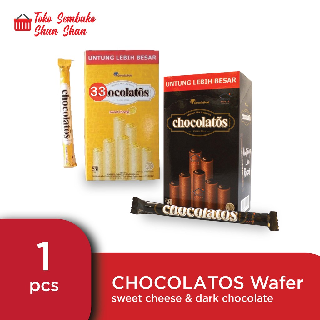 

[PAKET 5 PCS] CHOCOLATOS WAFER SWEET CHEESE & DARK CHOCOLATE ECER