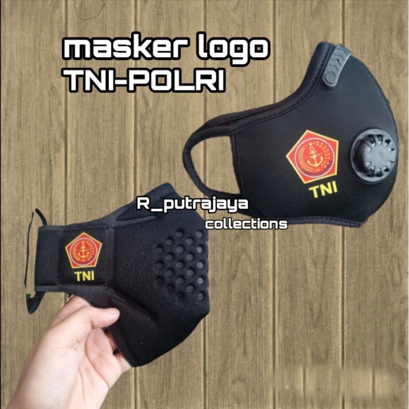 MASKER TOMO TNI POLRI/masker Polisi Terbaru Lifemask Terbaru Logo Polos Hitam