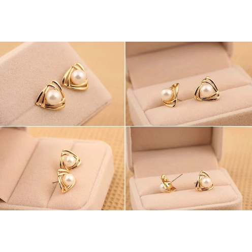 ANTING KOREA WANITA ANAK PEREMPUAN MUTIARA PEARL RETRO ELGANT AKSESORIS GIWANG ANTING TITANIUM ANTI KARAT ANT41