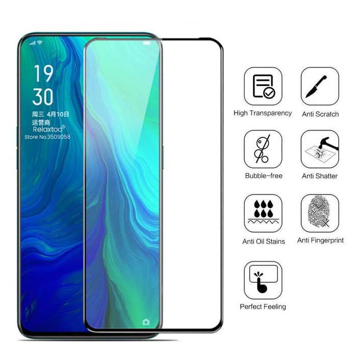 Tempered Glass 9D For Oppo Reno 6.4 inch Tempered Glass Full Layar Full Cover Full Glue