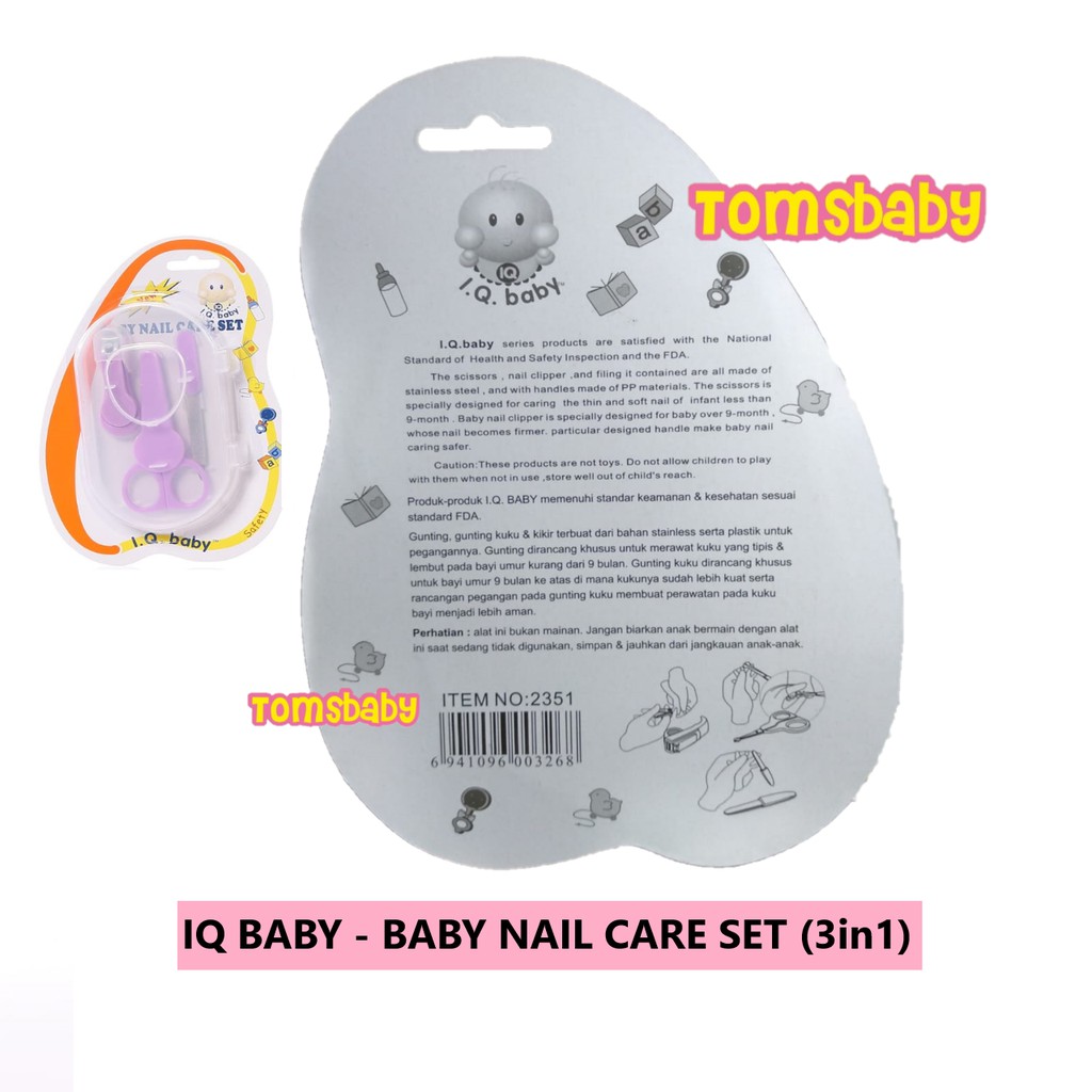 IQ Baby 1set Baby Nail Care Set 3in1 / I.Q Baby Gunting Kuku Manicure Bayi 3in1