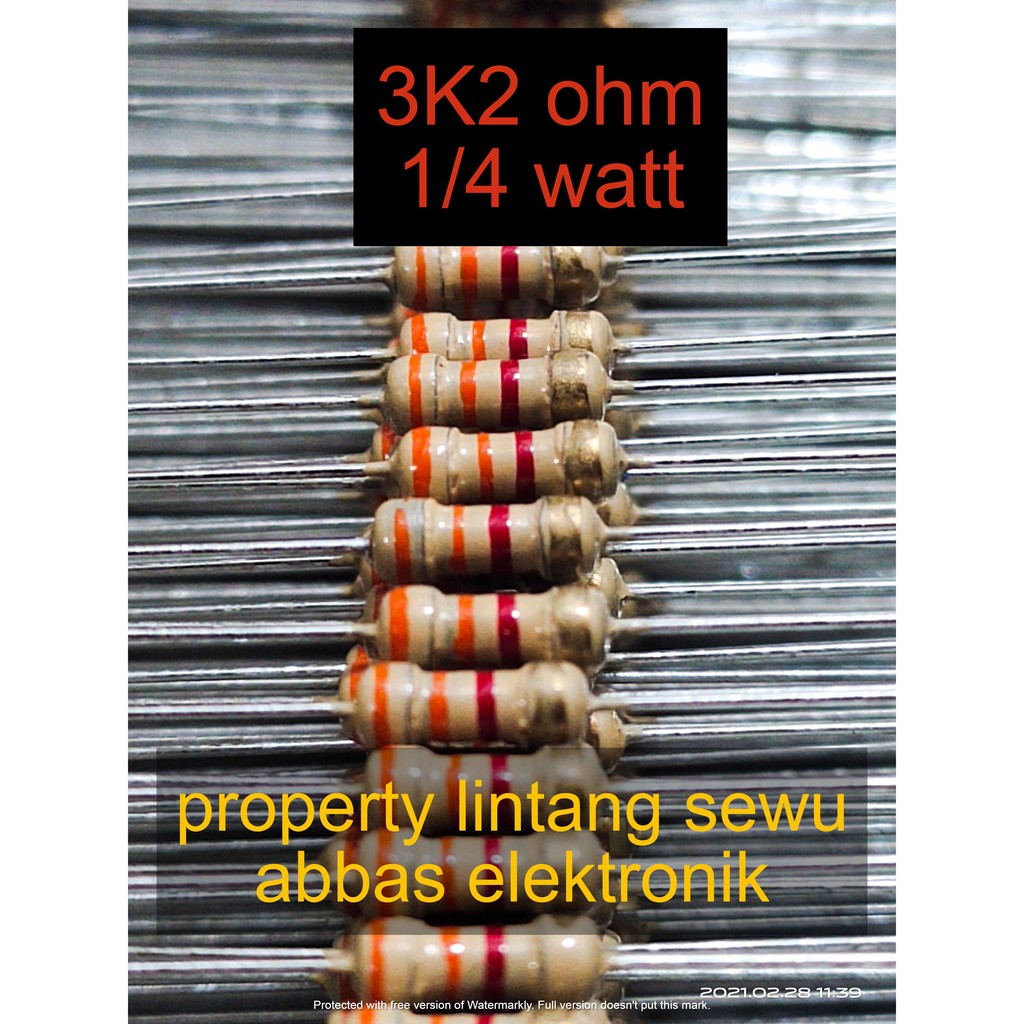 10PCS resistor 3k3 ohm 3.3 kilo ohm 3300 ohm 0.25 watt 1/4 watt