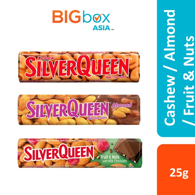 SilverQueen Original 3 Rasa Milk Cashew / Almond / Fruit & Nuts with Milk Chocolate 25g