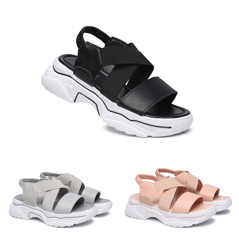 [GROSIR][COD] SEVEN_DAY SANDAL WANITA SANDAL GUNUNG KOREA IMPORT CASUAL SHOES HITAM SVN-206