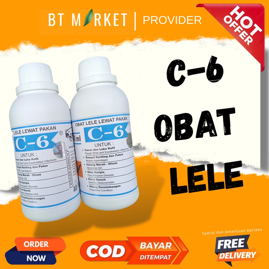 Obat Ikan C6 250 ml Obat ikan Lele Mengatasi Cacar Luka Kulit