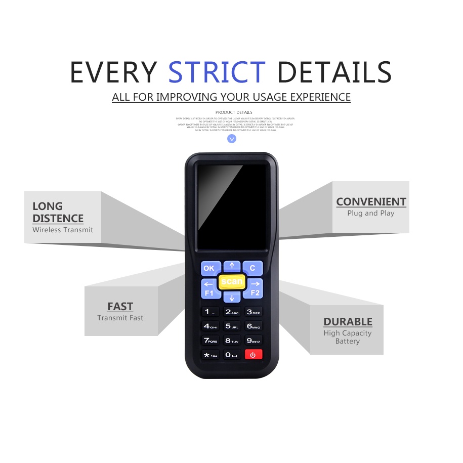 IDN TECH - Mini Data Collector Scanning Stock Wireless Barcode Reader - NT-C6