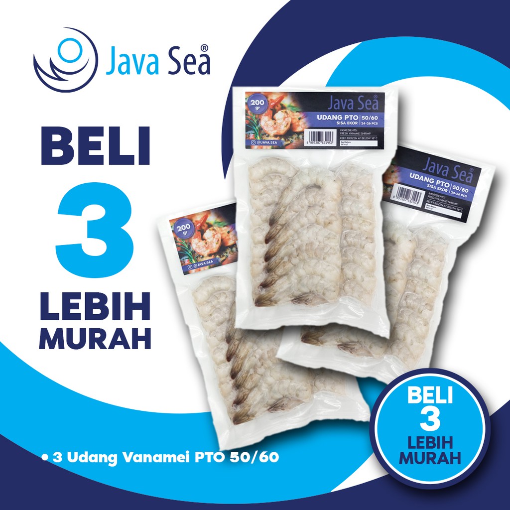 

BELI 3 LEBIH MURAH - Udang Vanamei Sisa Ekor PTO V 50/60
