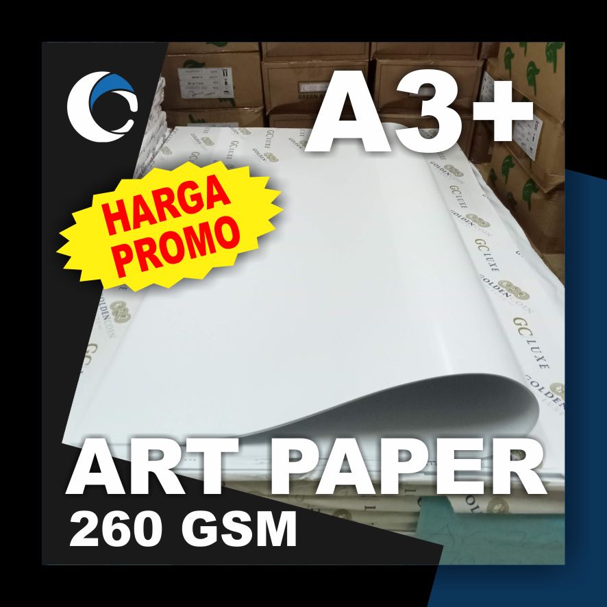 

KERTAS ART PAPER / ART CARTON 260 GSM Uk [ A3+ ] 31 cm X 47 cm ( 50 LEMBAR )