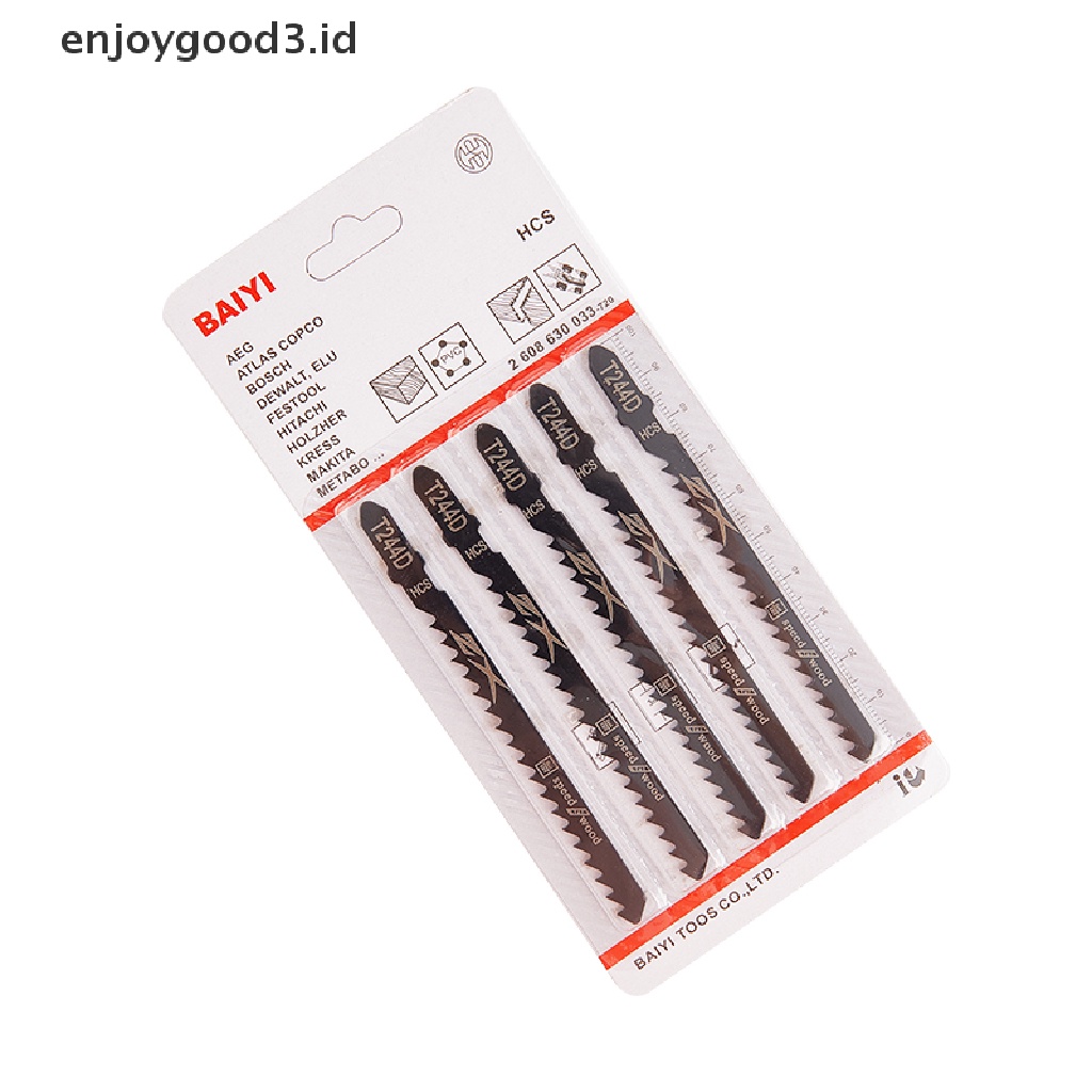 5pcs / set Hcs 6t Jig Blade T244D / T344D Untuk Gergaji Lurus