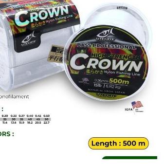 ♗ Senar pancing Galatama 500 m Utecate Crown Nylon Japan kuat anti keriting samar ◙