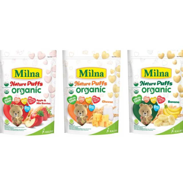 Milna Nature Puffs Organic - 15g (Tersedia varian rasa)