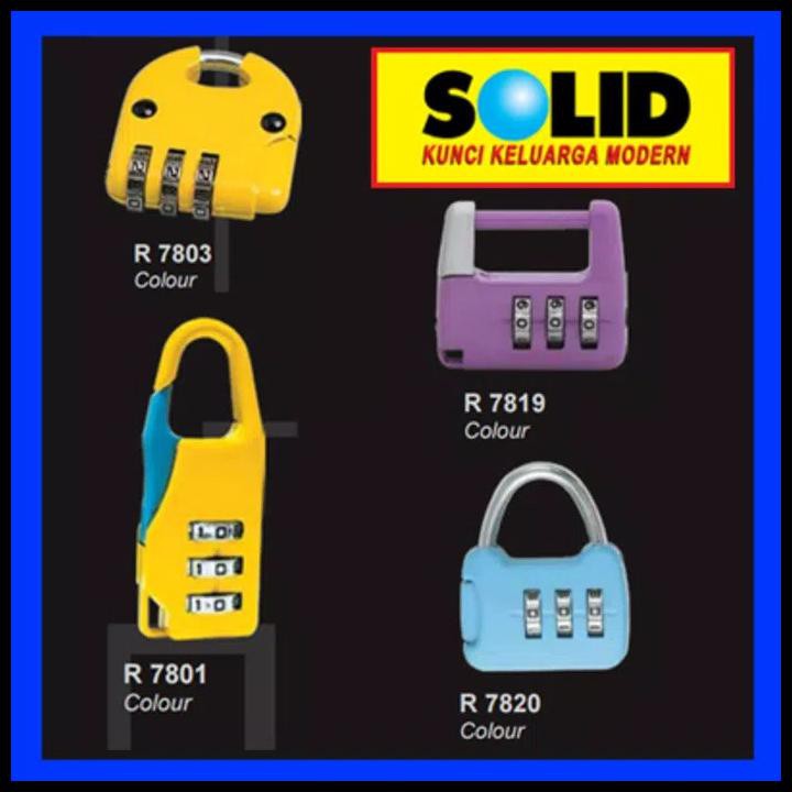 DISKON KUNCI GEMBOK KECIL TAS KOPER TRAVEL NOMOR KODE ANGKA LUCU WARNA SOLID