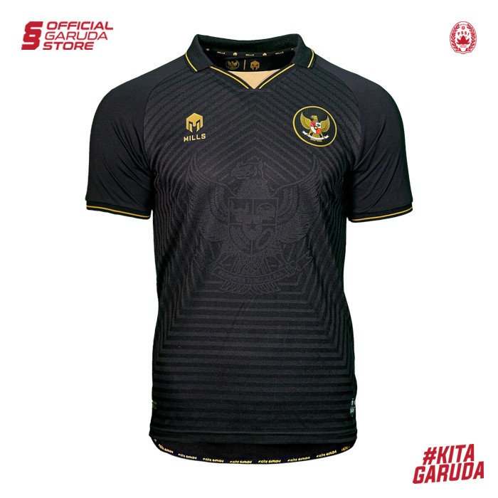 (BISA COD) Jersey Timnas Indonesia Third Player Issue MILLS Black - XS