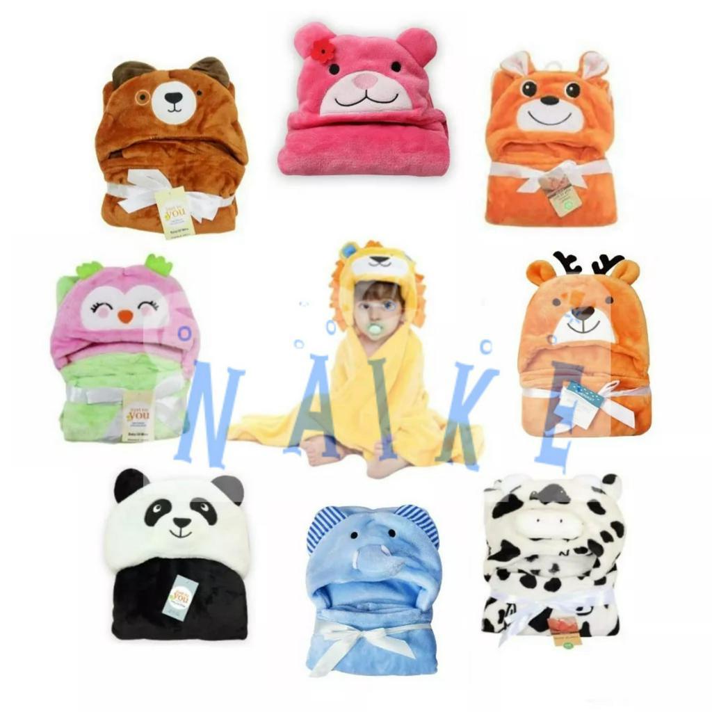 BEST SELLER Selimut Bayi Topi Boneka / Selimut Bayi Karakter Fleece