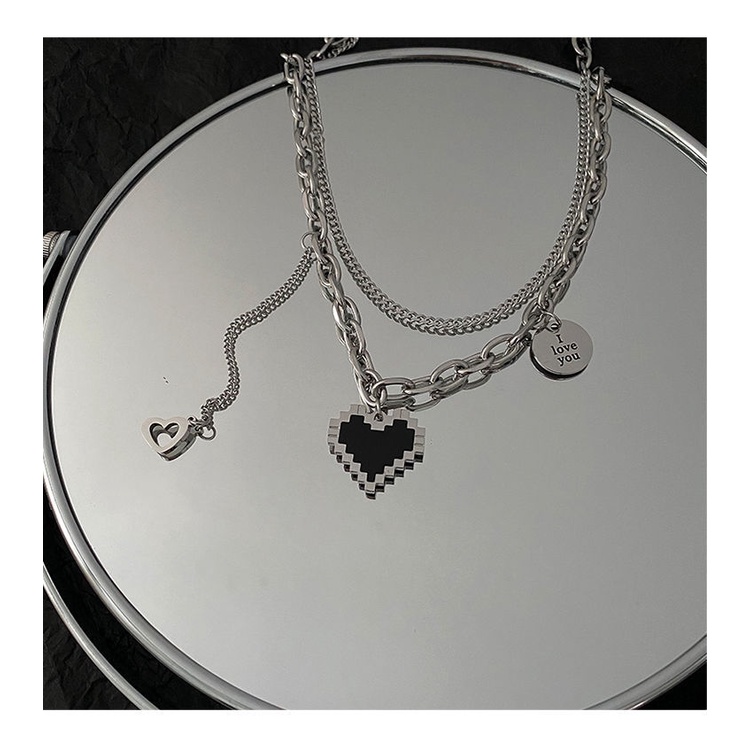 Kalung Rantai Desain I Love You Gaya Retro Korea Untuk Wanita