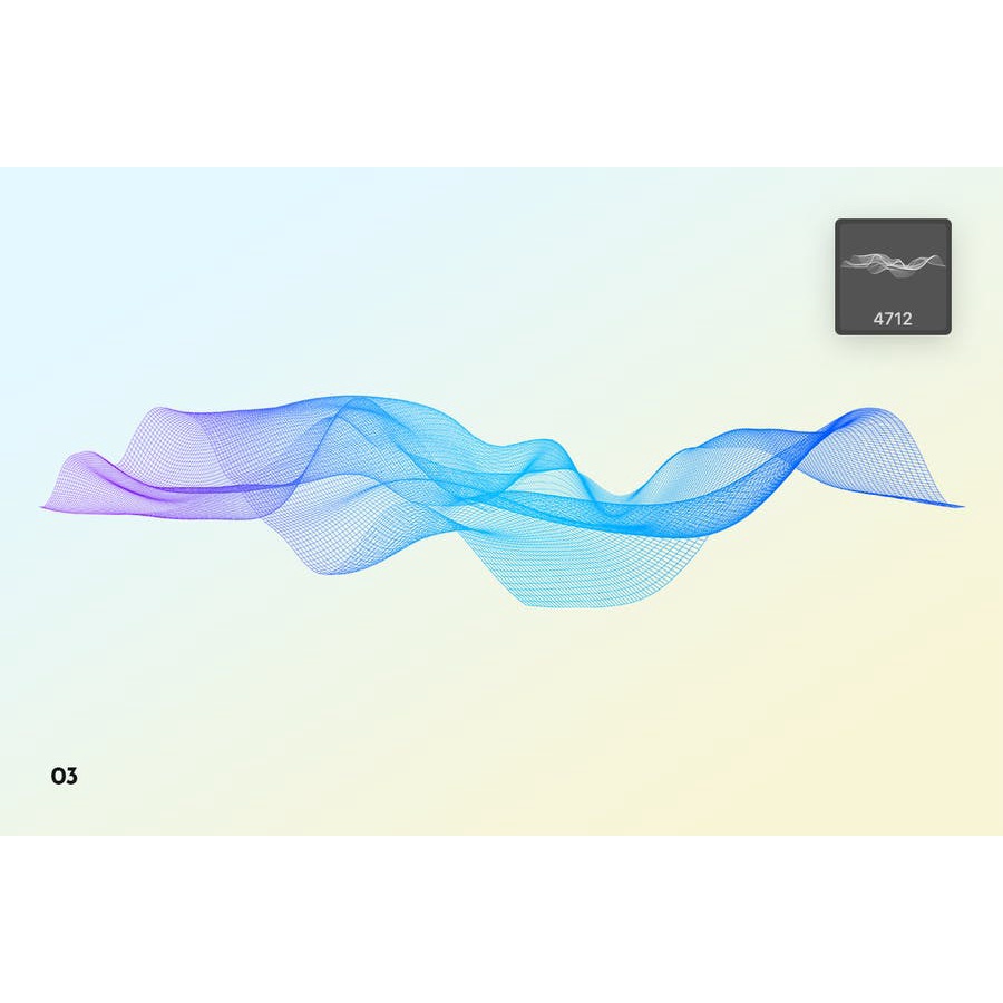 Digital Grid Waves - Photoshop Brushes