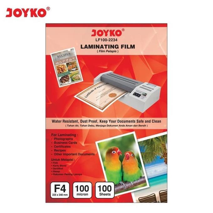 

[BISA COD] Joyko Plastik Laminating Film F4 LF100-2234 Laminasi Tebal 100 Micron