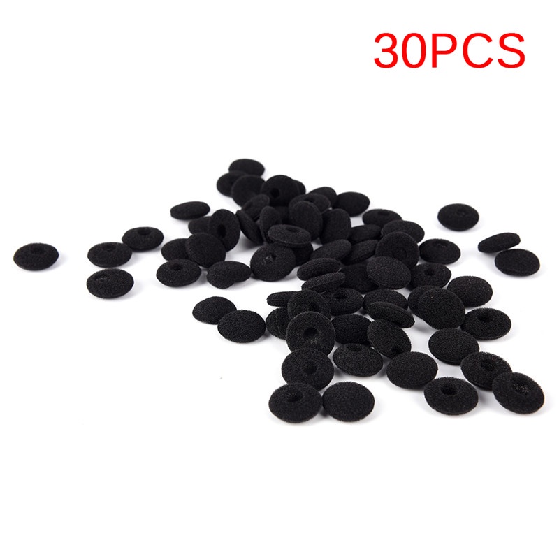 {LUCKID}30PCS Black Soft Foam Sponge Ear Pad Earbud Cap For Headphone Earphone Cover