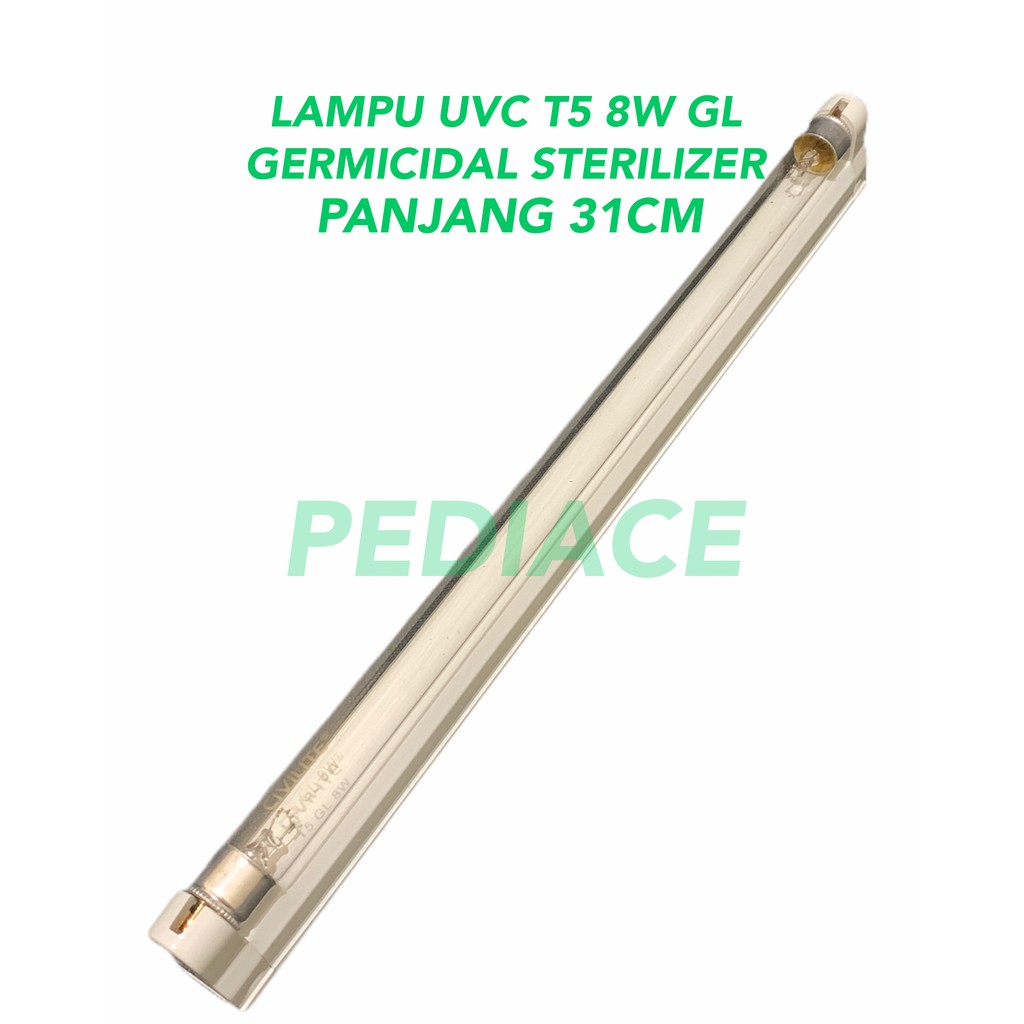 Lampu T5 UVC 8 Watt GL Germicidal Sterilizer Virus Kuman CIVILITE 1SET