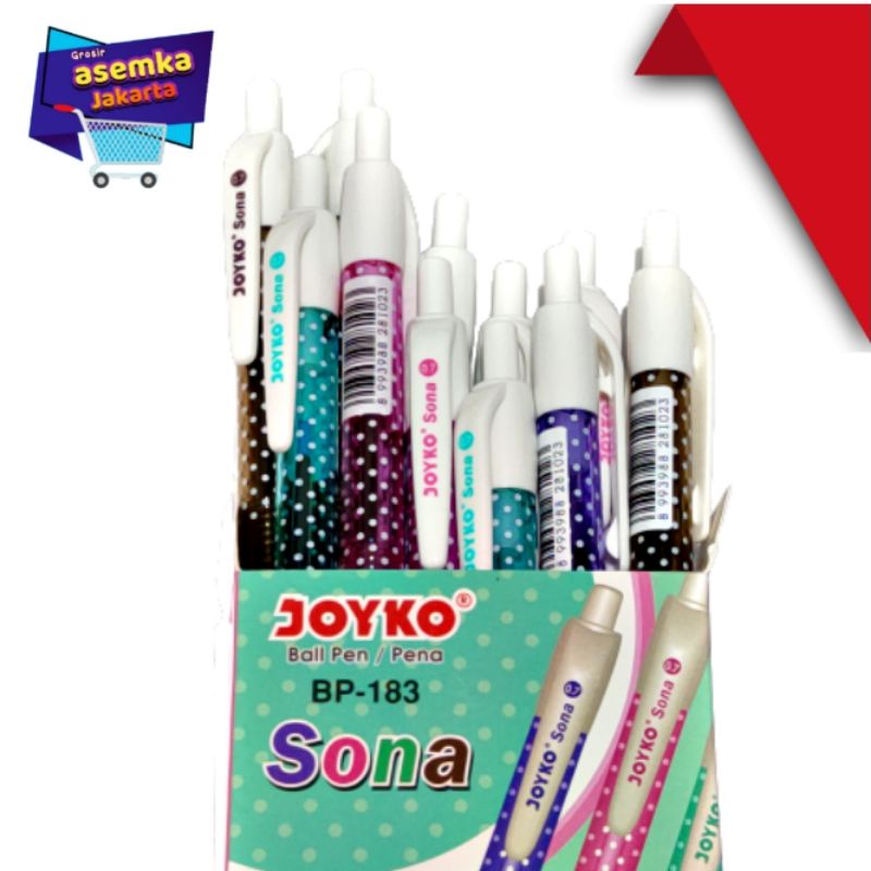 Ball Pen Pulpen Pena Joyko BP-183 Sona 0.7 grosir 12pcs