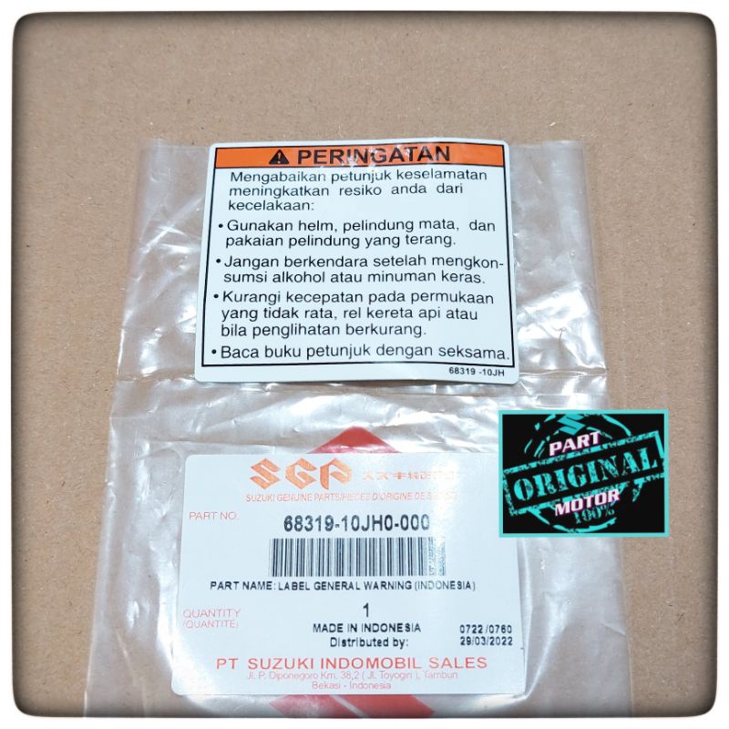 stiker sticker label warning peringatan all motor suzuki
