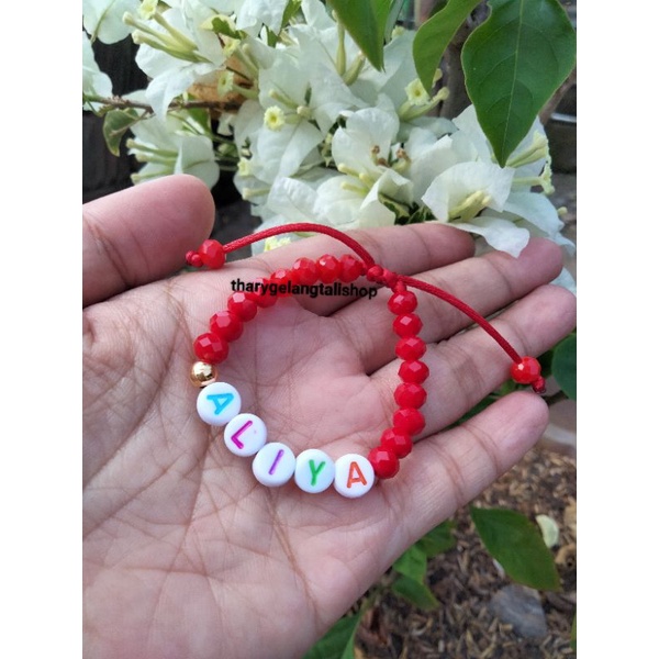 Gelang Inisial Batu Ceko Liontin Emas 0.10 gram//kadar 10 karat