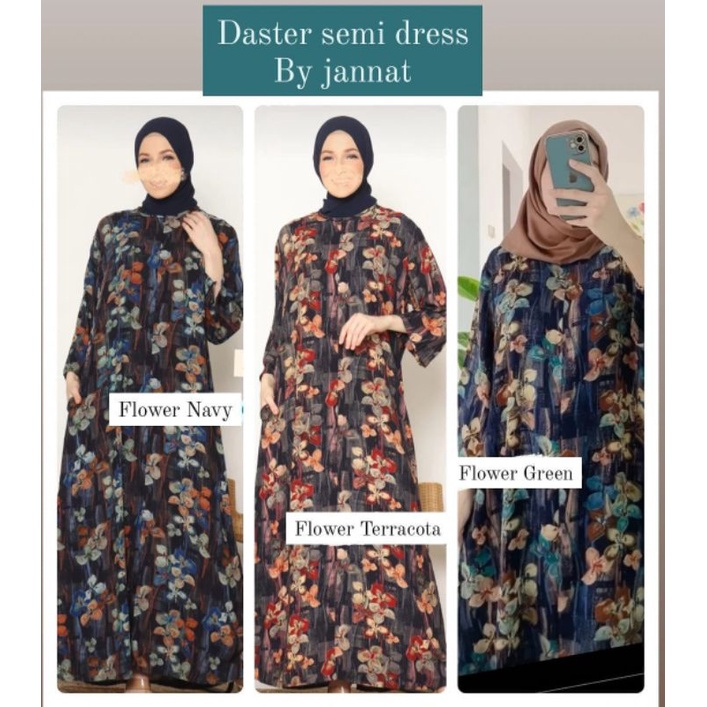 daster Aira 5 motif flower by Jannat semi dress