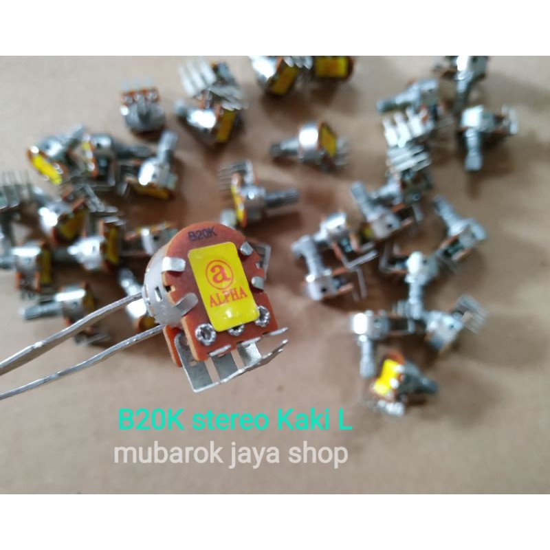 Potensio B20K stereo Model kaki L