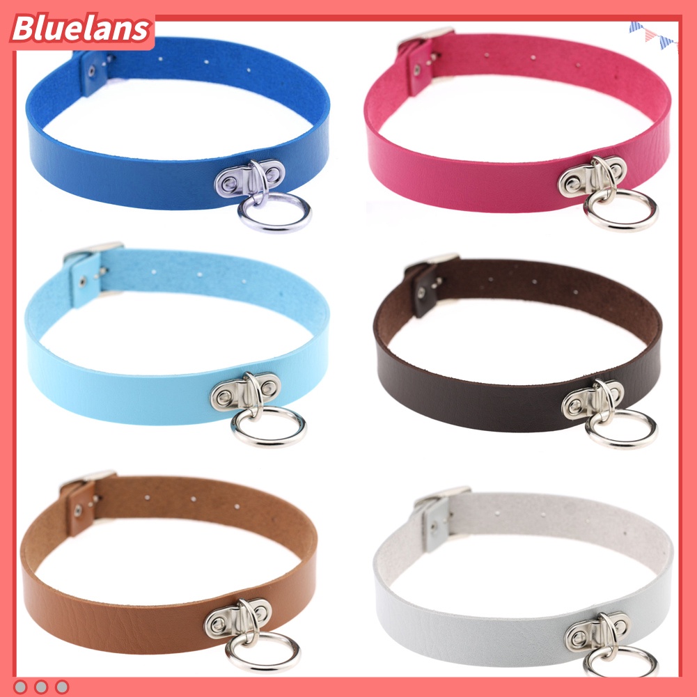Bluelans Harajuku Punk Rivet Love Heart Lock Faux Leather Collar Choker Necklace Jewelry