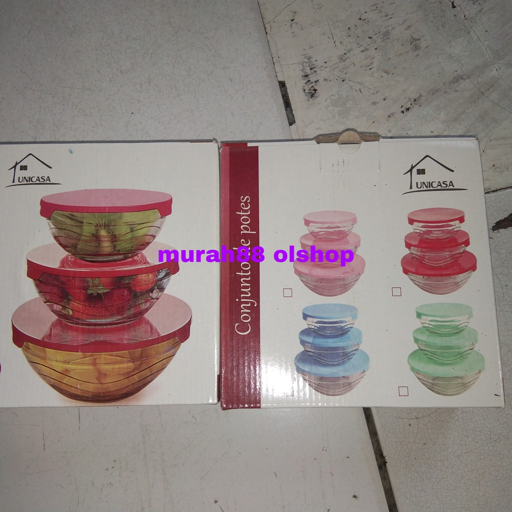 mangkok kaca 1set isi 3pc